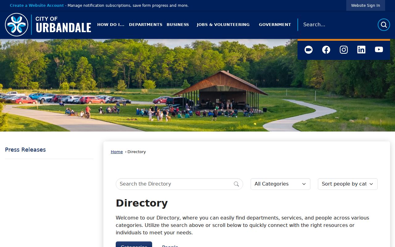 Urbandale neighbors search using the city staff directory for civic contacts